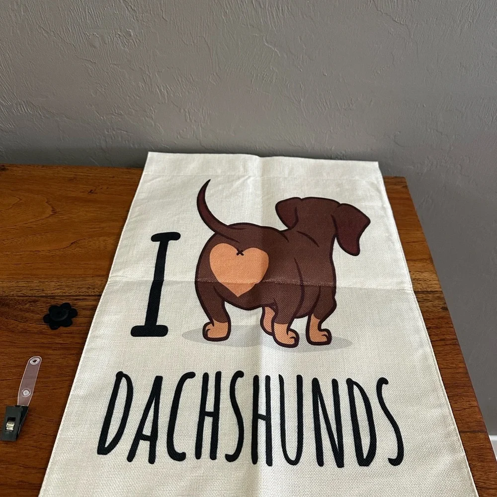 I Love Dachshunds Decorative Banner